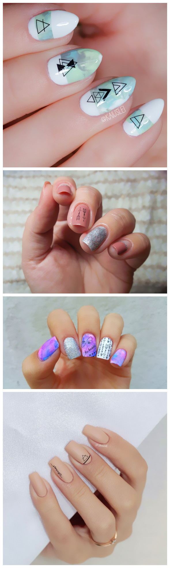 Adhesive Geometric Nail Art Wraps
