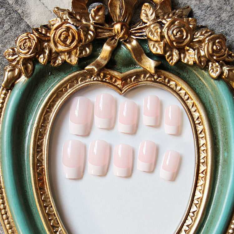 Full Set Long French Tip Press-On Nails