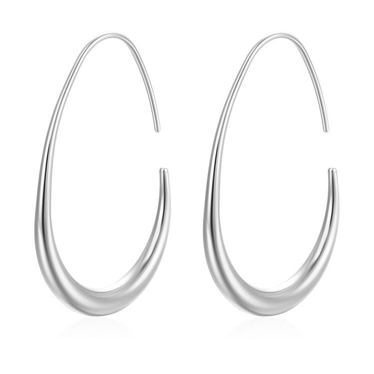 Women's Minimalist Frosty Finish Titanium Steel Egg Earrings