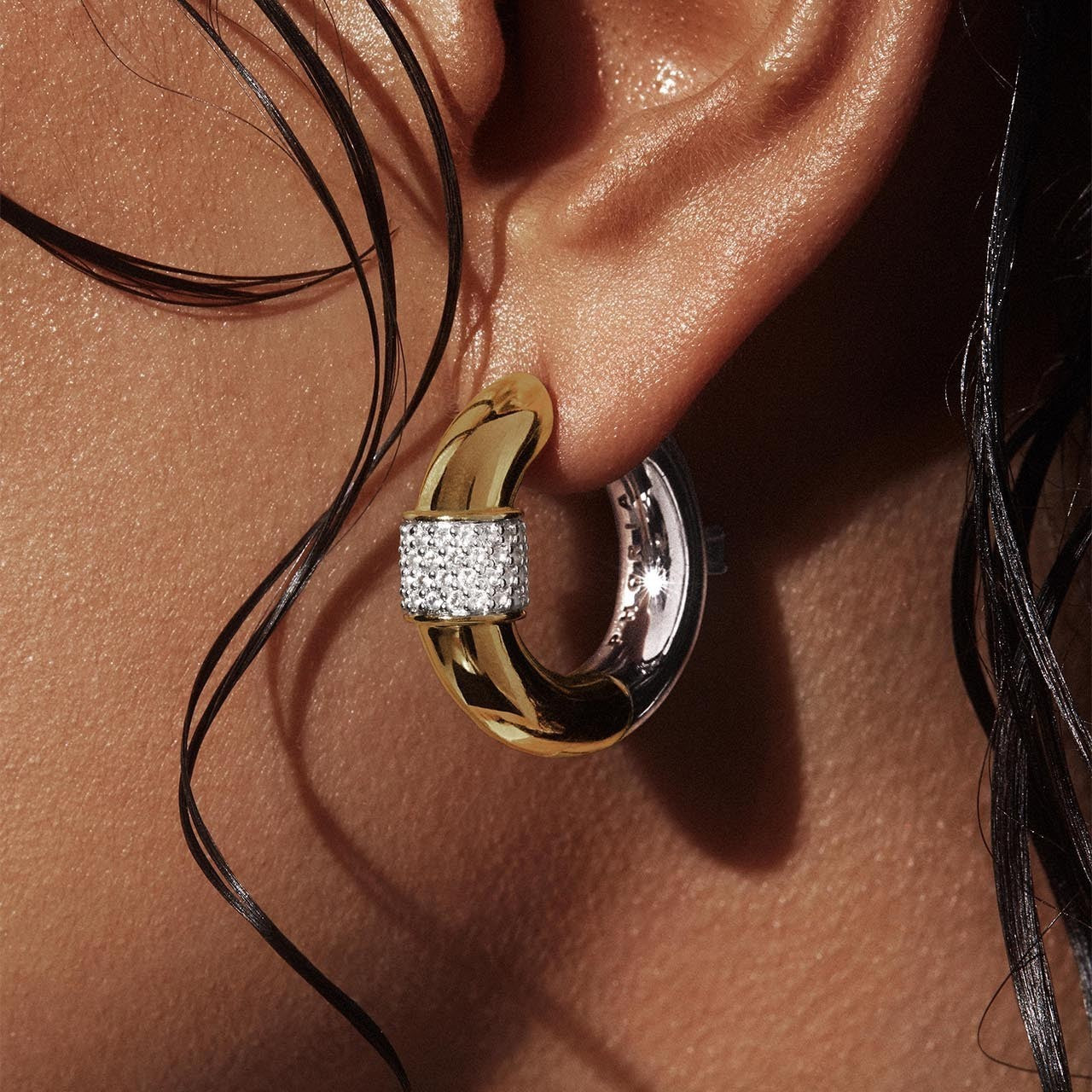 Retro Golden Zircon Dangle Earrings