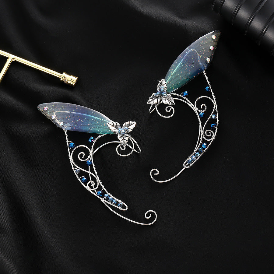 Elegant Women's Crystal Wing Non-Pierced Ear Cuff