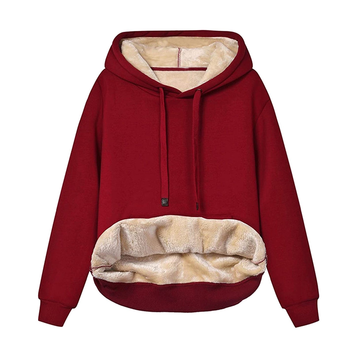 Casual Drawstring Hooded Fleece Sweatshirt