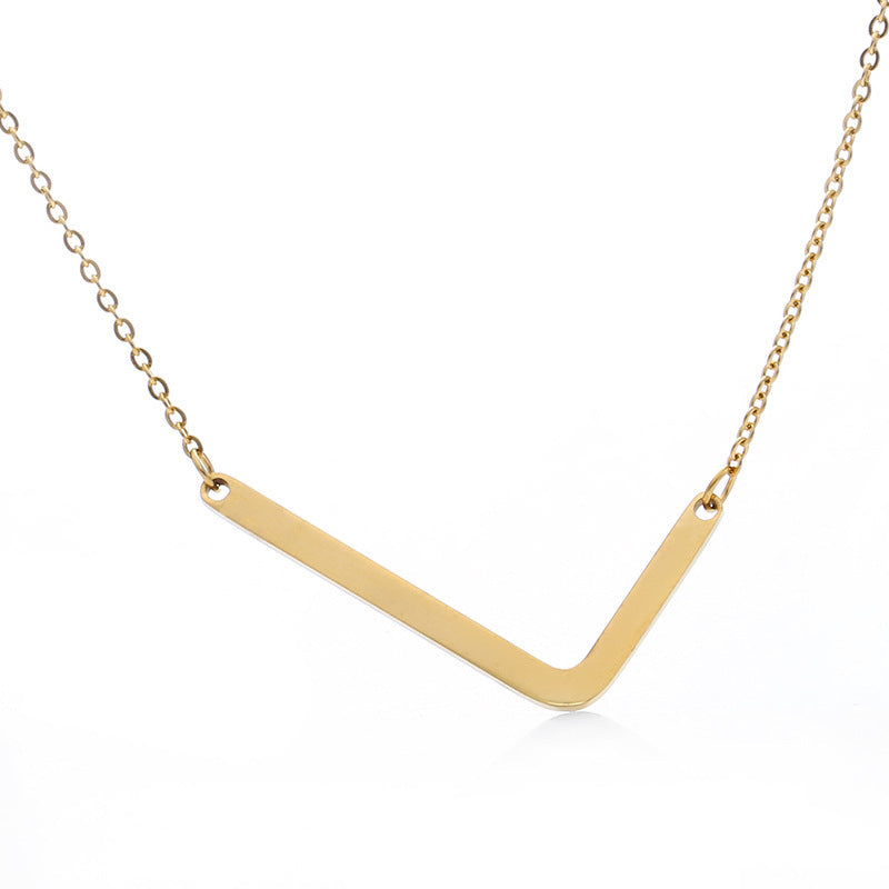 Rose Gold Plated Initial Letter Pendant Necklace
