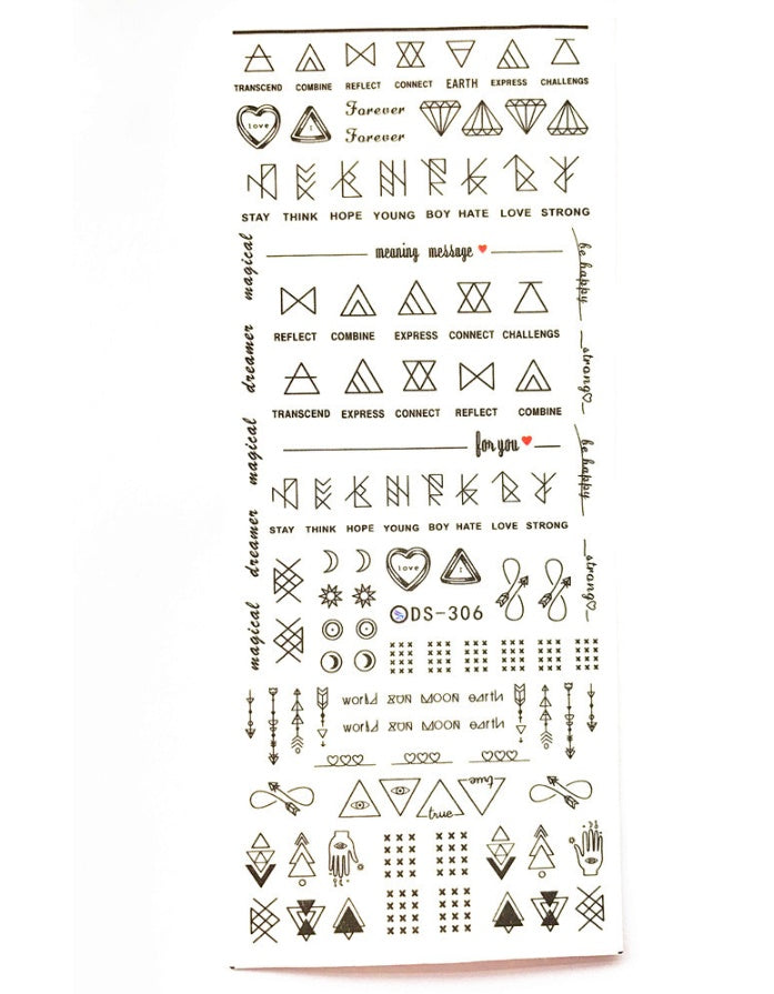 Adhesive Geometric Nail Art Wraps