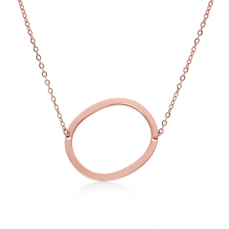 Rose Gold Plated Initial Letter Pendant Necklace