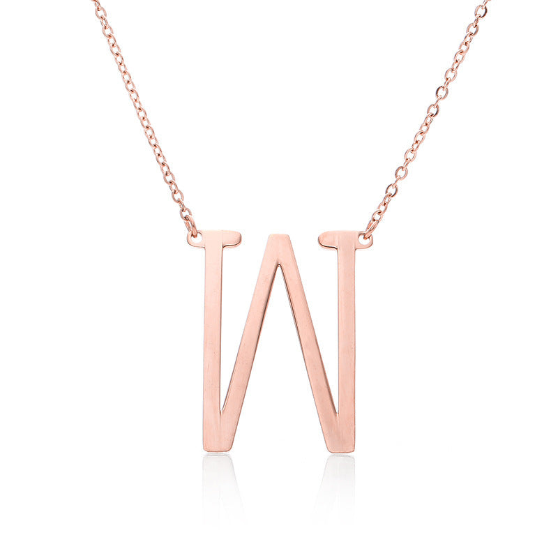 Rose Gold Plated Initial Letter Pendant Necklace