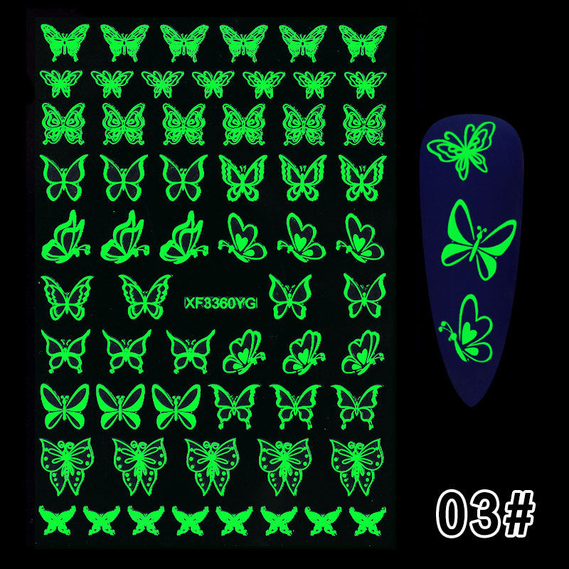 Spooky Luminous Nail Art Decals