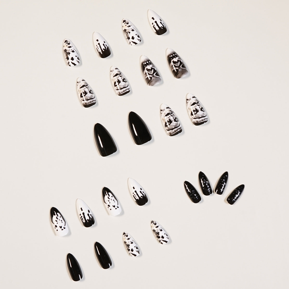 Gothic Rock Skull Wearable Fake Nails