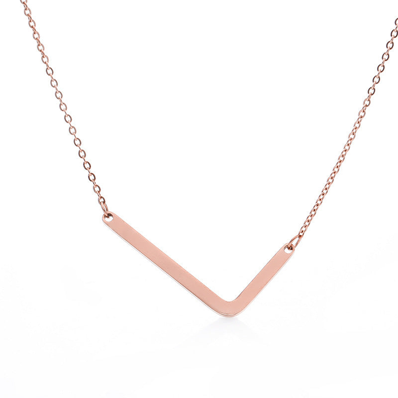 Rose Gold Plated Initial Letter Pendant Necklace