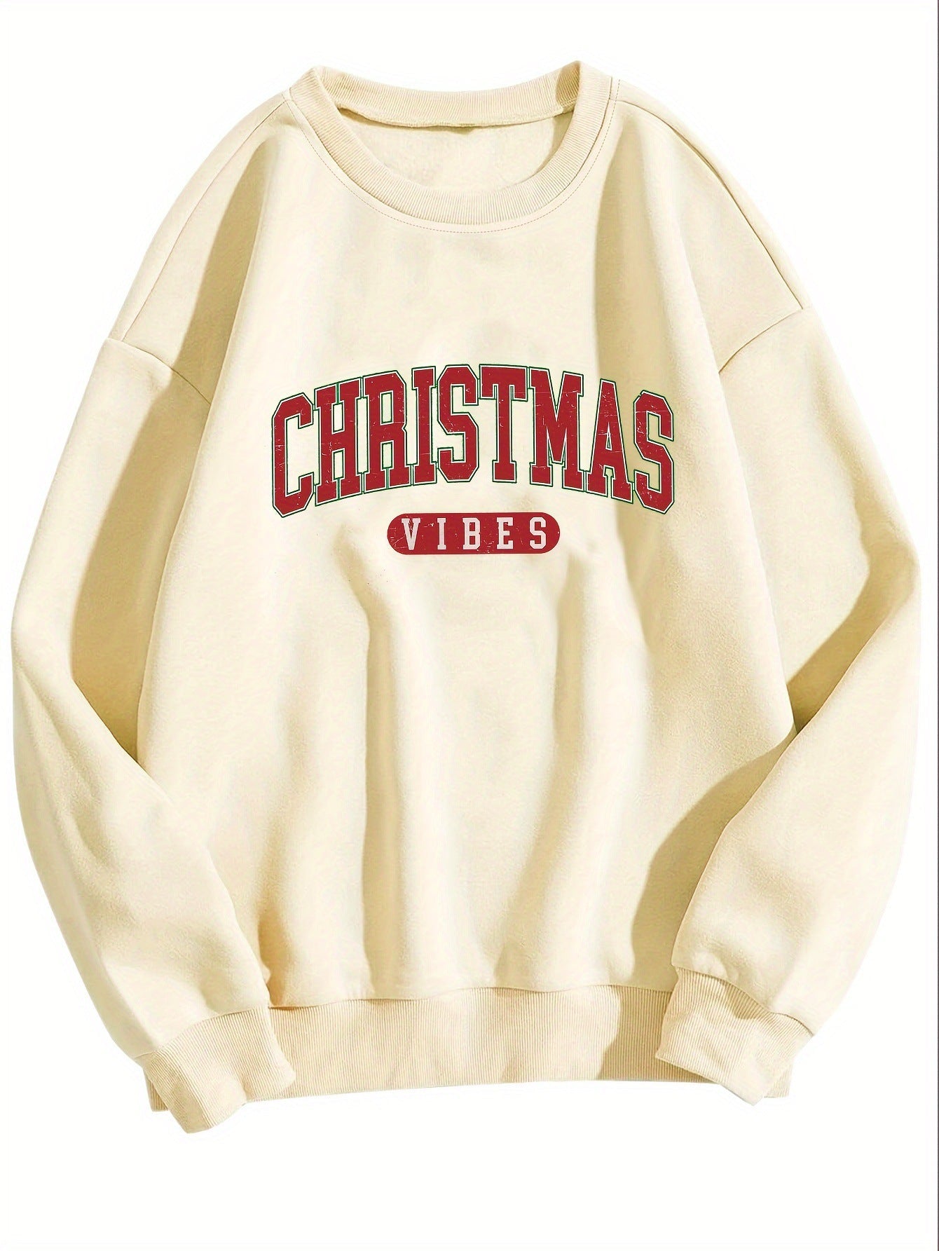 Leisure Christmas Vibe Printed Crew Neck Pullover
