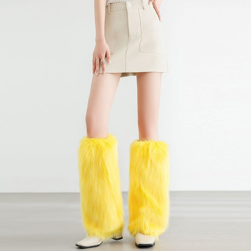 Niche Wear Style Thick Furry Winter Leg Socks