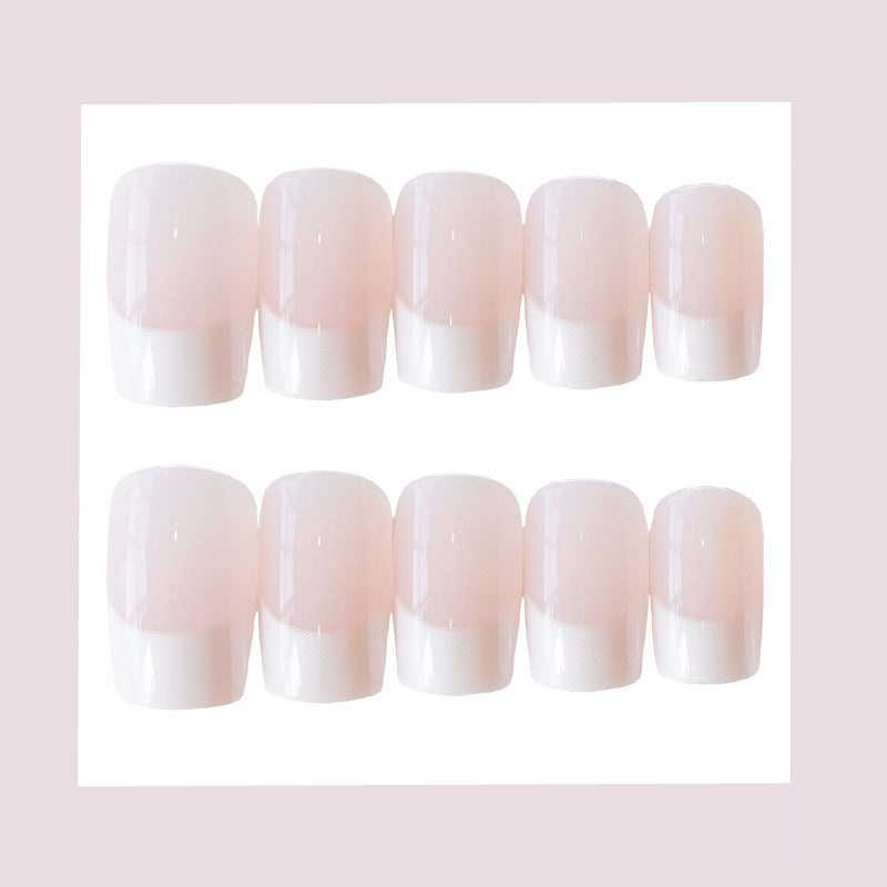 Full Set Long French Tip Press-On Nails