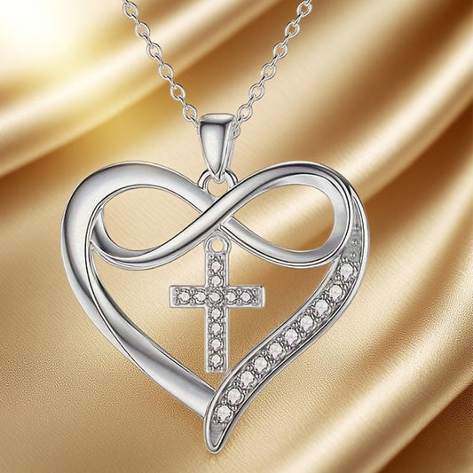 Minimalist Heart & Cross Design Necklace for Women