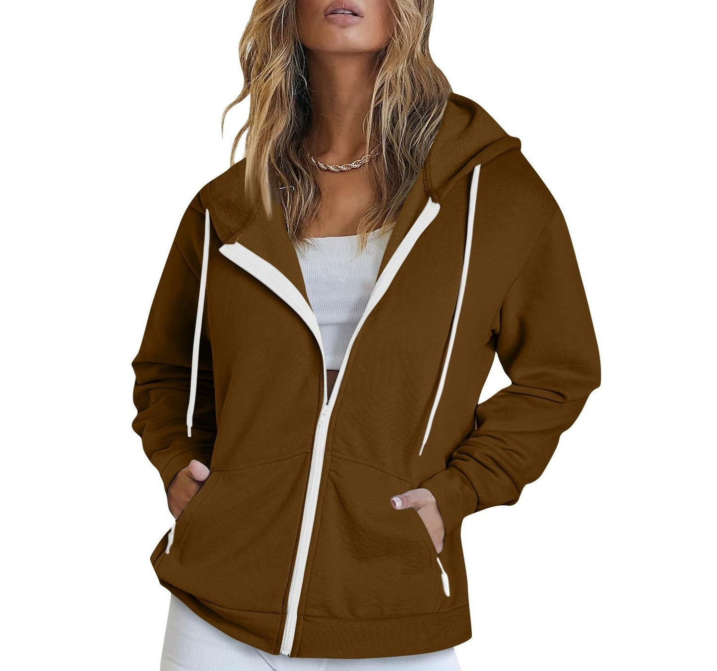 Unisex Sports Full-Zip Hoodie Cardigan