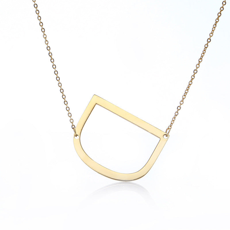 Rose Gold Plated Initial Letter Pendant Necklace