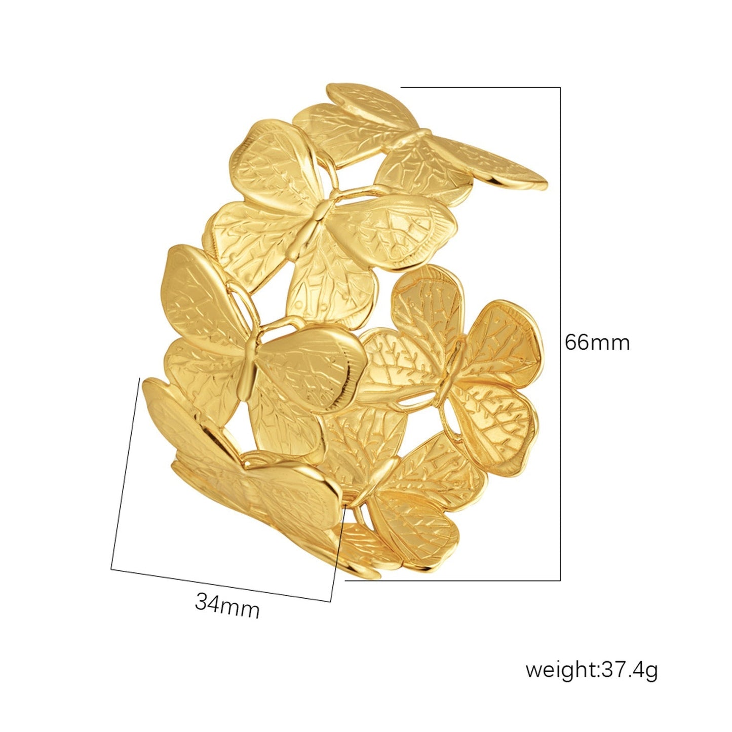 Chic Women's Open-End Stainless Steel C-Shaped Cuff Bracelet