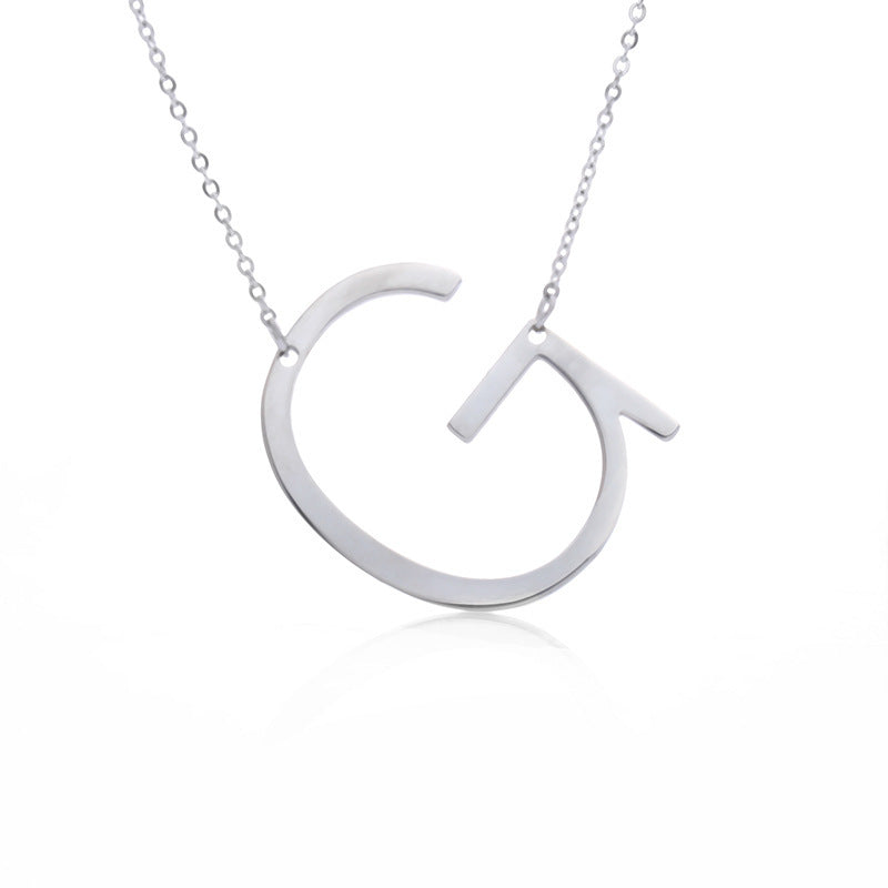 Rose Gold Plated Initial Letter Pendant Necklace
