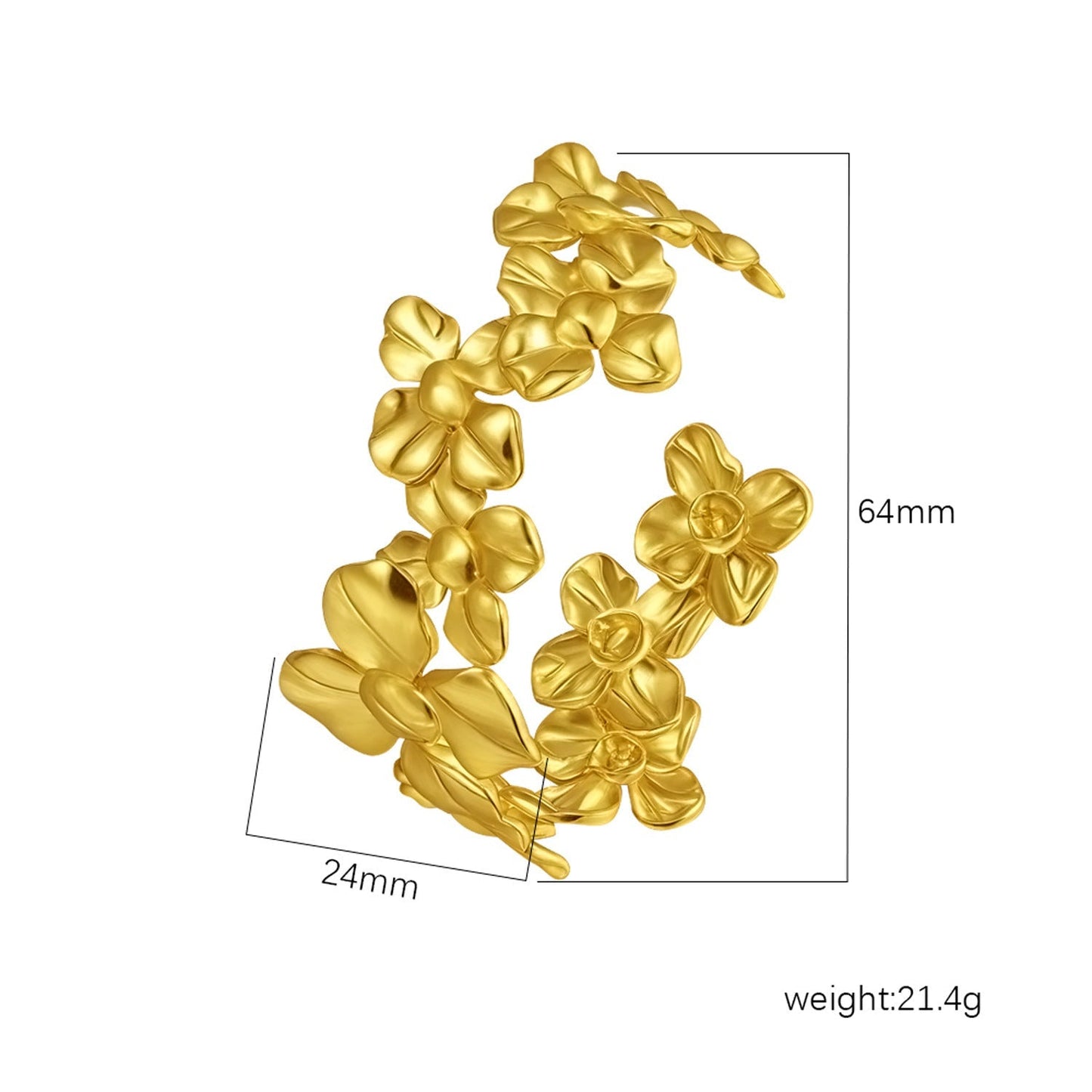 Chic Women's Open-End Stainless Steel C-Shaped Cuff Bracelet