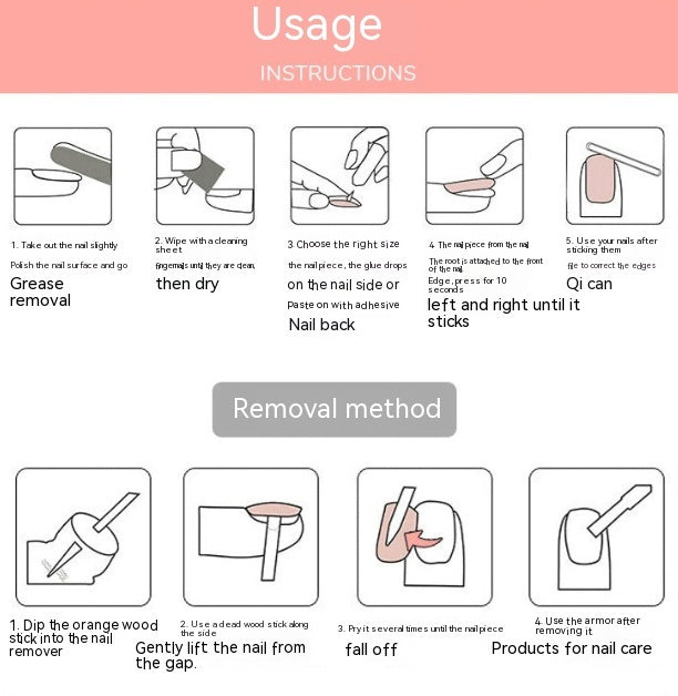 Minimalist Full Cover Reusable Fake Nails