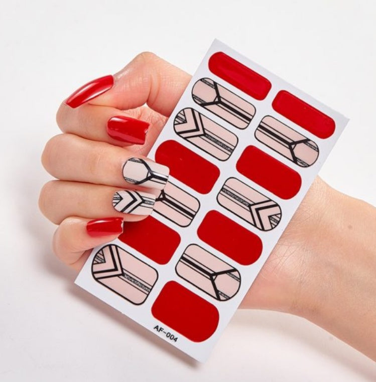 Adhesive Nail Polish Wraps with Glue