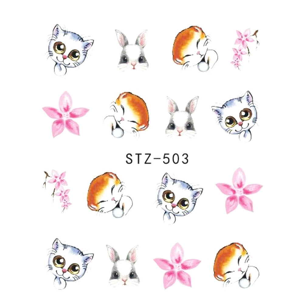 Butterfly Flower Nail Art Water Transfer Tattoo