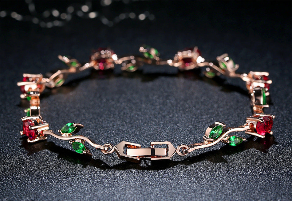 Elegant Crystal Plated Link Bracelet