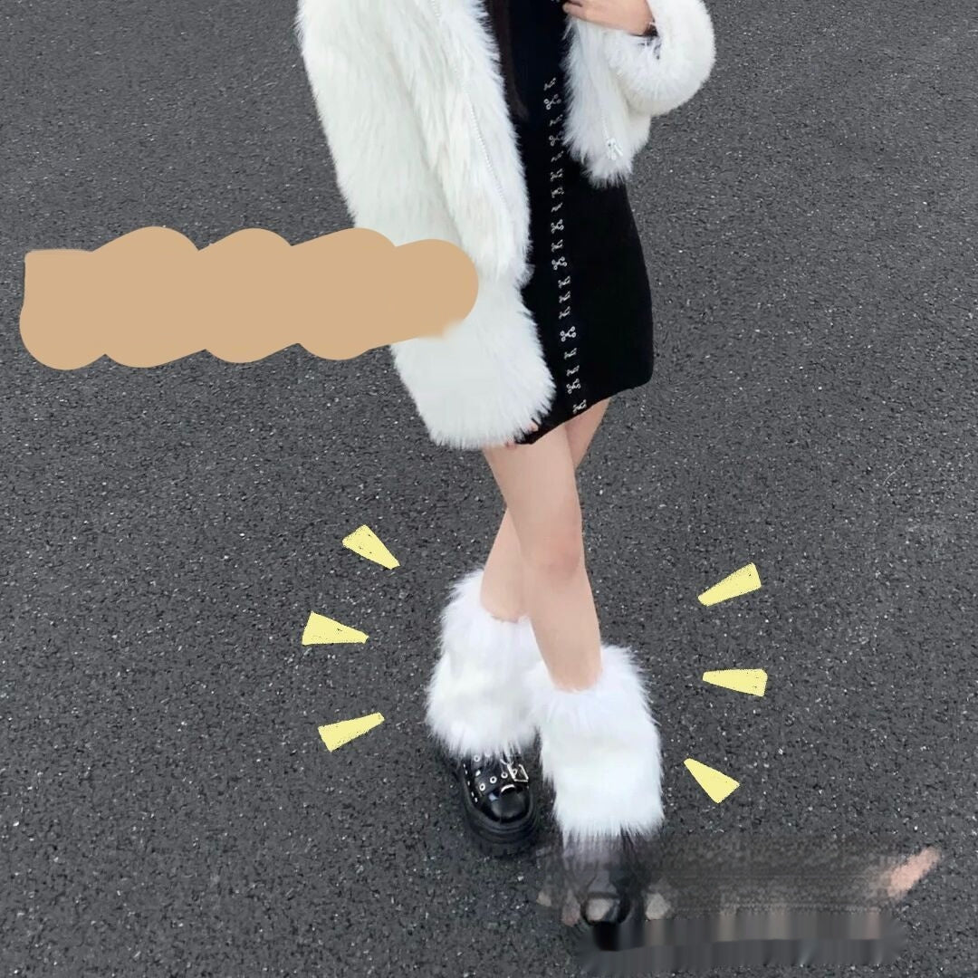 Niche Wear Style Thick Furry Winter Leg Socks