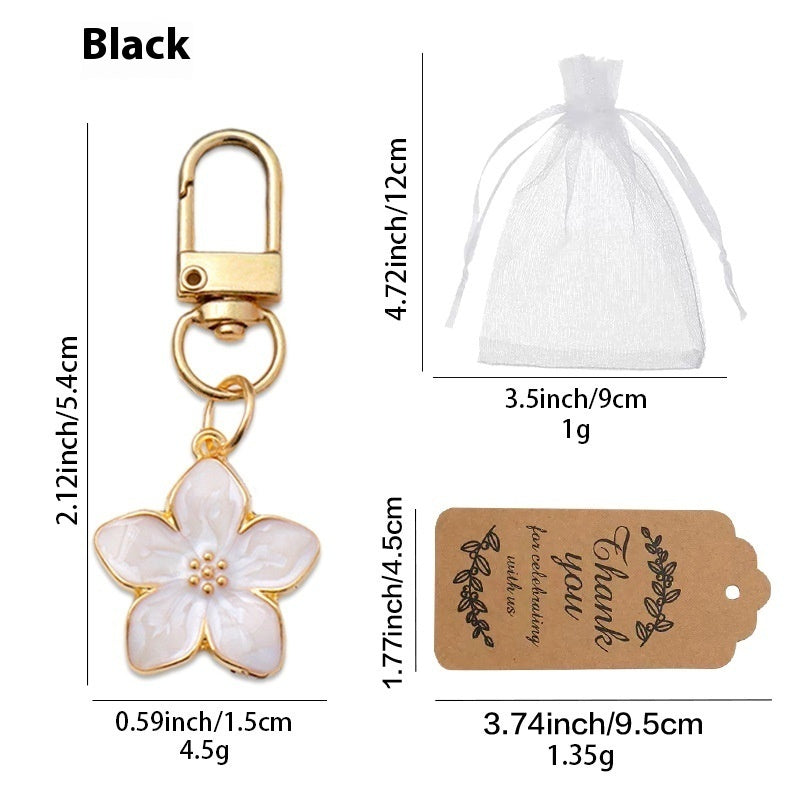 Chic Cherry Blossom Flower Oil Drip Keychain/Necklace