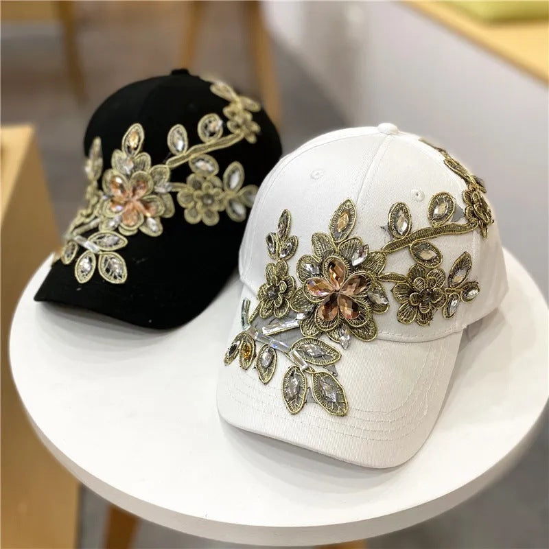 European & American Style Gold Silk Flower Cowboy Hat