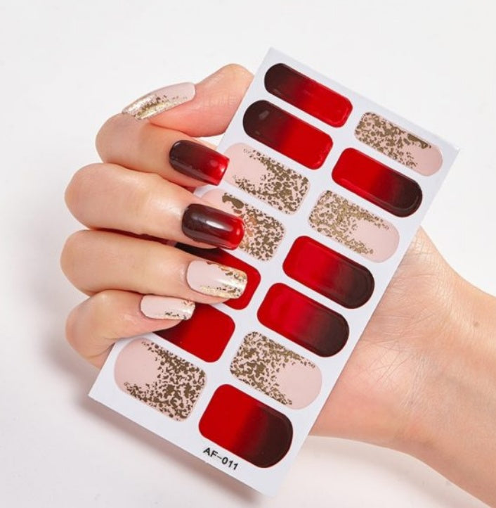 Adhesive Nail Polish Wraps with Glue