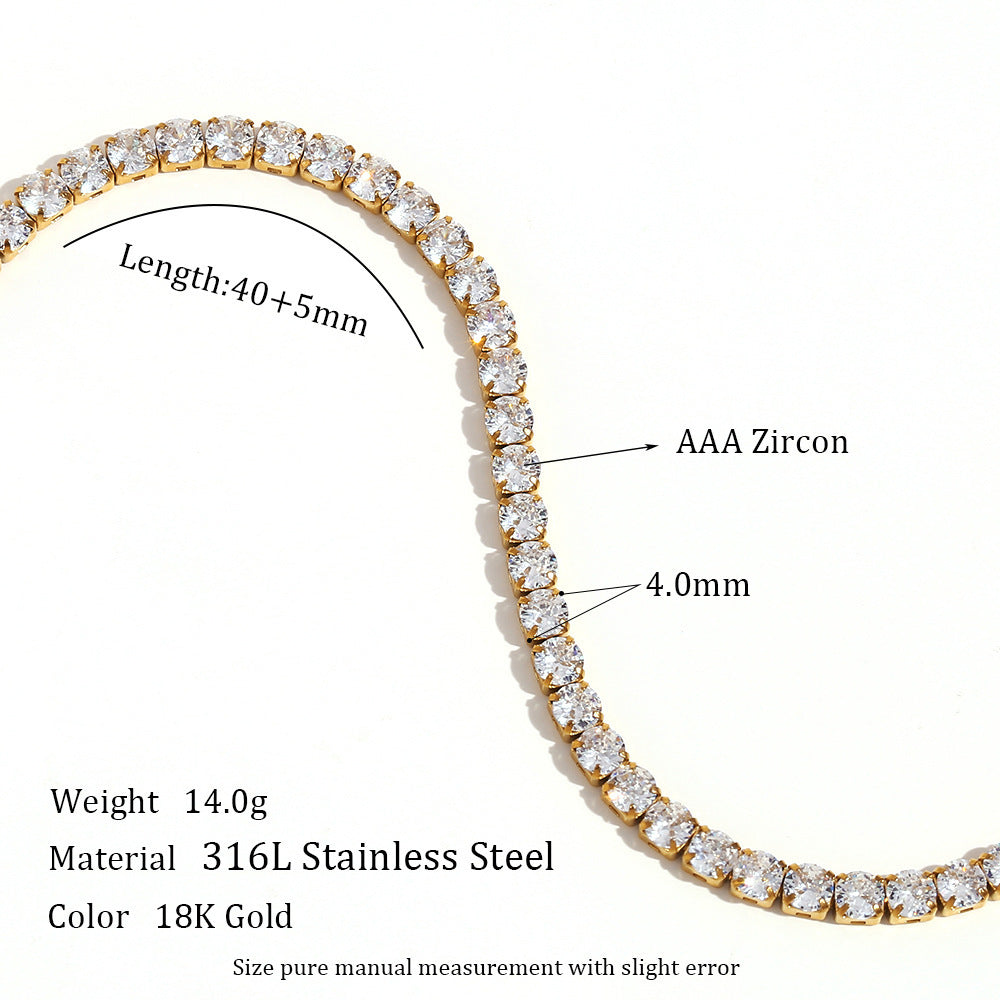 Fashion Simple Stainless Steel Necklace & Bracelet