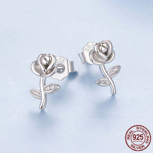 Rose Sterling Silver Studs for Women