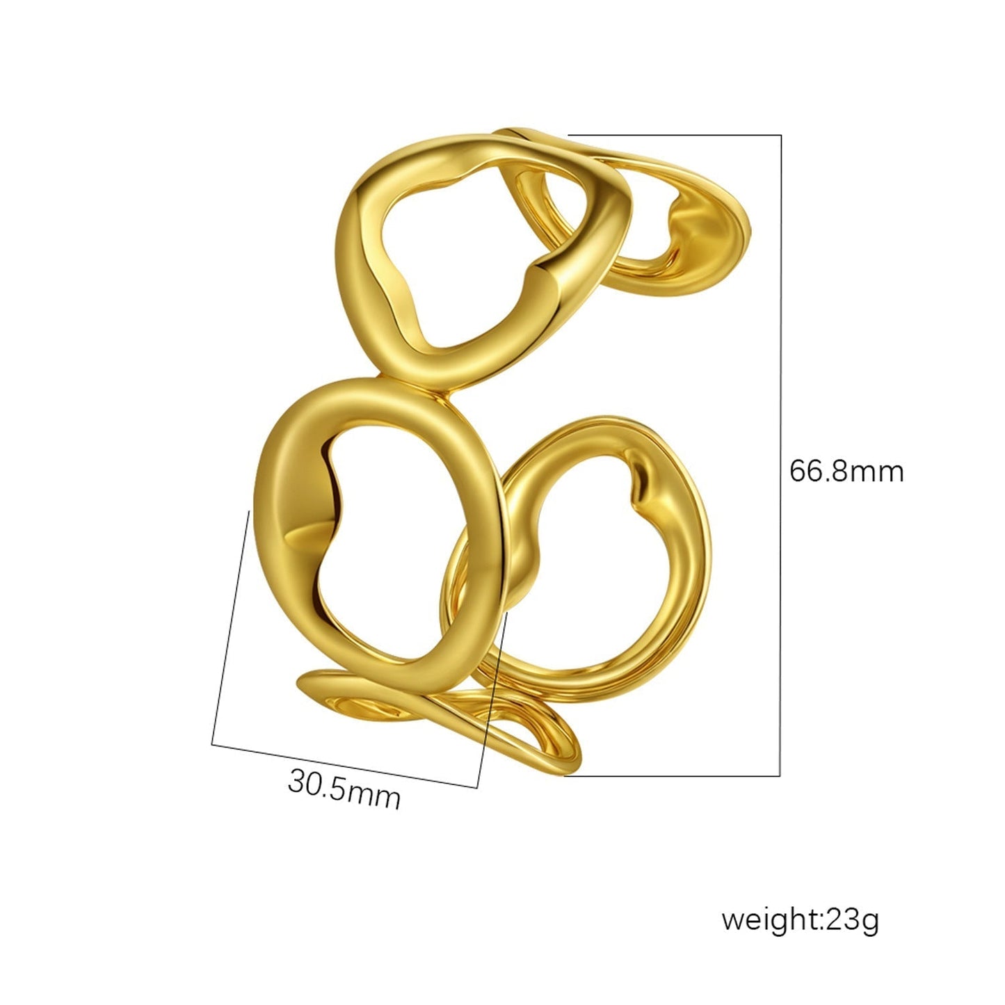 Chic Women's Open-End Stainless Steel C-Shaped Cuff Bracelet