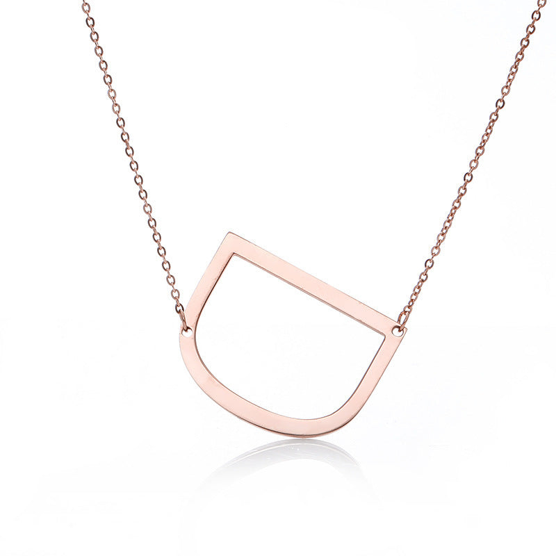 Rose Gold Plated Initial Letter Pendant Necklace
