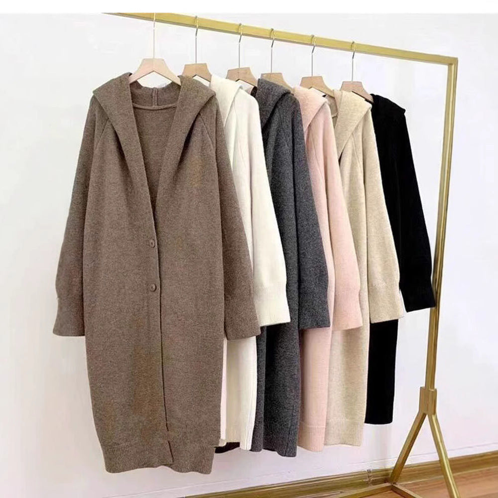 Women's Over-the-Knee Knit Cardigan Coat