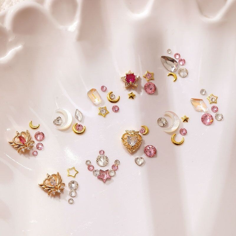 Women's Fashion Heart Gem Nail Rhinestone Set