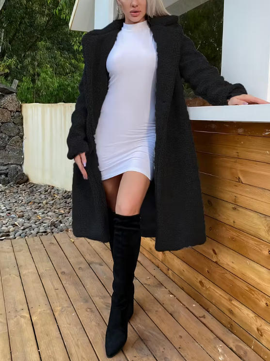 Women's Loose Warm Lapel Trench Coat