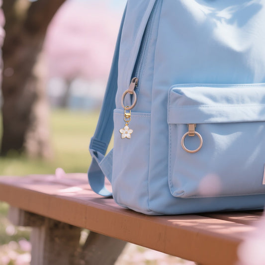 Chic Cherry Blossom Flower Oil Drip Keychain/Necklace