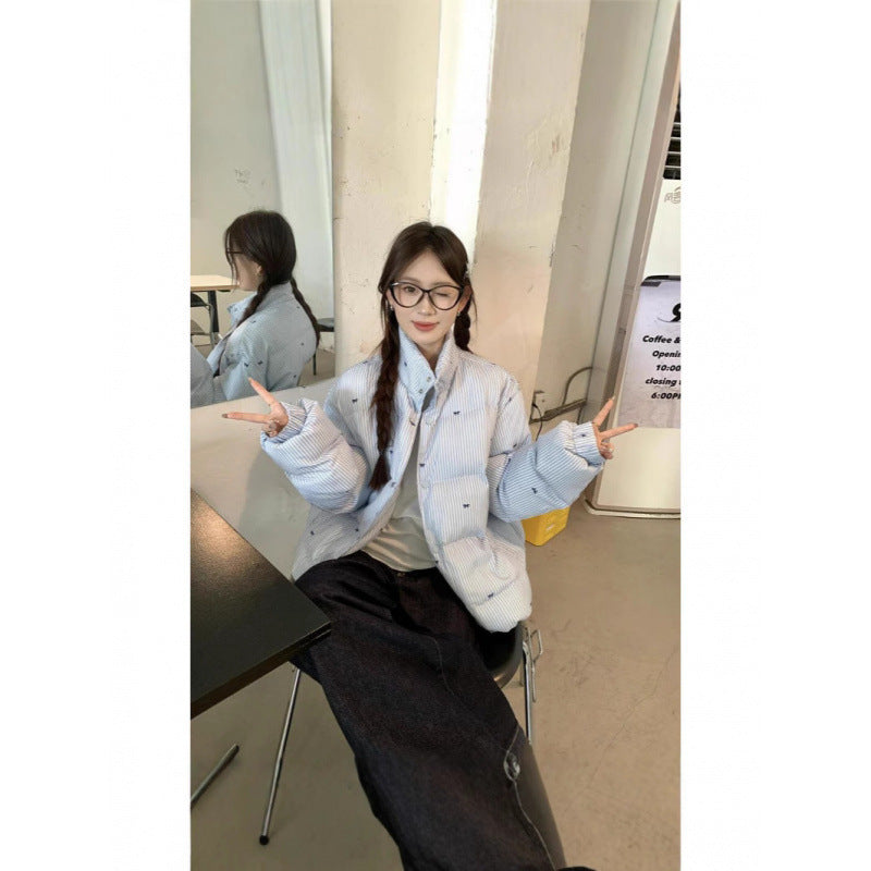 Thick Bow Detail Women's Outerwear