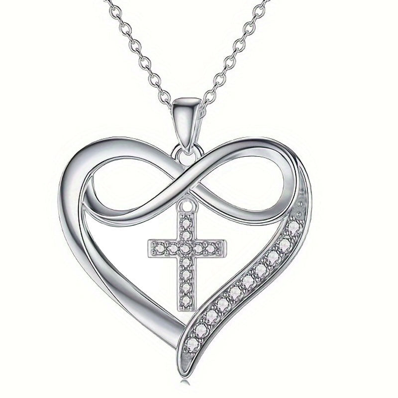 Minimalist Heart & Cross Design Necklace for Women