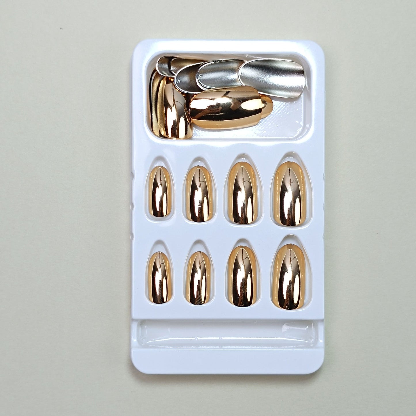 Wearable Gold Plated Full Cover Fake Nails