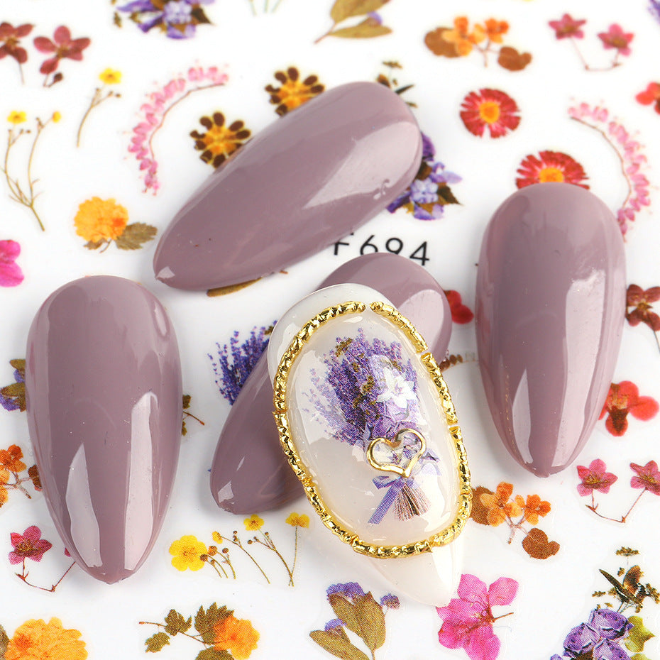 Elegant Flower Pattern Nail Stickers