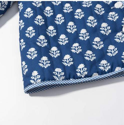 Cotton Reversible Coat with Stand Collar