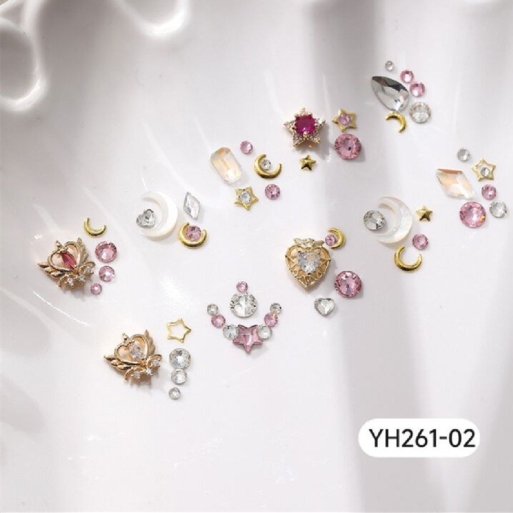 Women's Fashion Heart Gem Nail Rhinestone Set