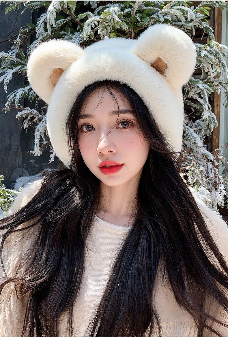 Cute Cartoon Bear Design Winter Ear Muffs for Women
