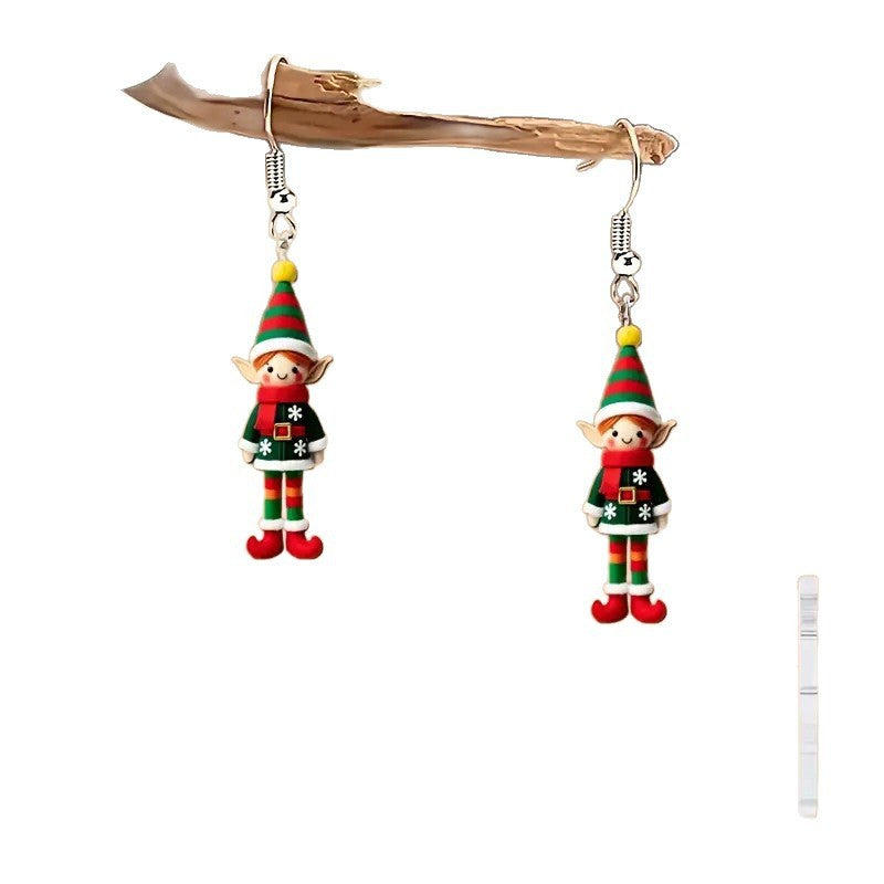 Creative Flat Acrylic Soldier Figurine Earrings