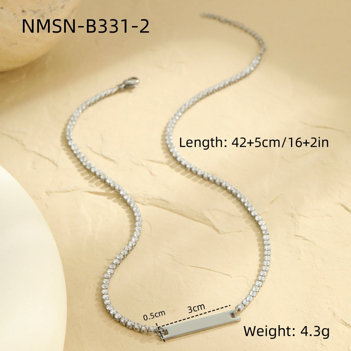 Diamond-Embedded Lettering Charm Bracelet