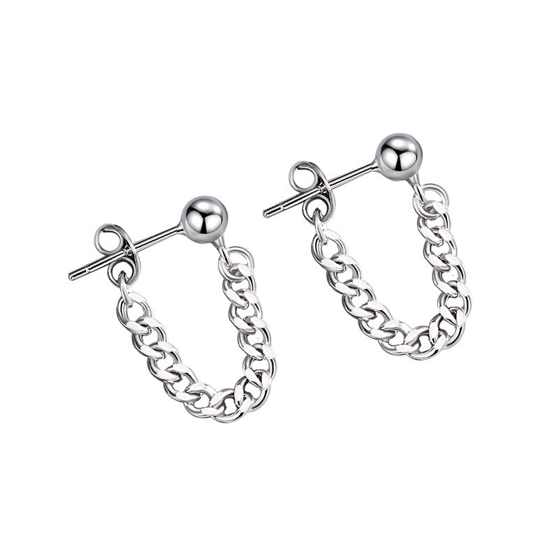 Minimalist Chain Stud Earrings in S925