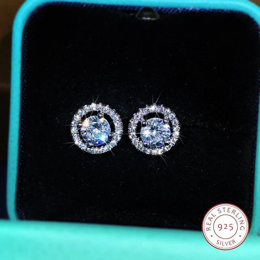 High-End 925 Silver Zircon Earrings