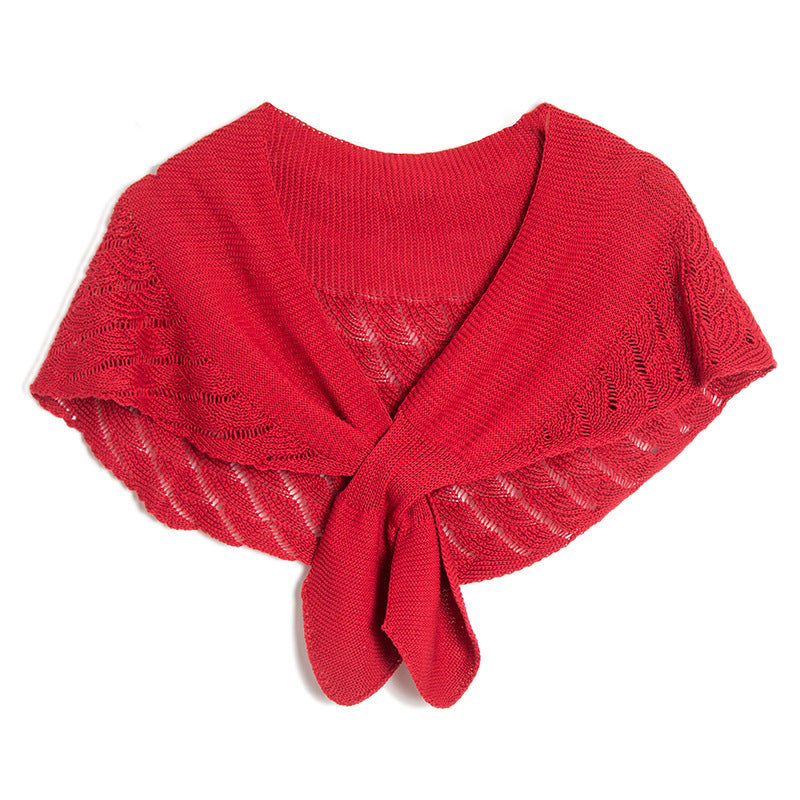 Elegant Wool Blend Hollow Out Scarf & Wrap